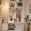 3-in-1 Entryway Hall Tree with Bench & Shoe Storage, Multifunctional Coat Rack and Shoe Bench - 3 of 4