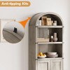 Bookshelf, 5 Shelf Arched Bookcase - 71.65in Tall Wooden Bookshelf, Farmhouse Display Rack for Home Office/Living Room (Rustic Gray) - 4 of 4