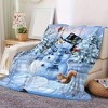 Lomsoe Winter Wonderland Christmas Snowman Print Flannel Blanket - All Seasons Soft and Warm Throw Blanket for Bed, Napping, Camping, Travel, Office - 4 of 4