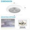Airsurfer 19" RGB LED Ceiling Fan, White Body, 5 Transparent ABS Blades, DC Motor, 6-Speed, Remote Control, 18° Blade Angle, Ceiling Mount - 4 of 4