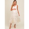Pinkblush Lavender Ditsy Floral Embroidered V Neck Tiered Maternity Dress - 2 of 4
