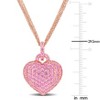 EVERLY JEWELRY | Rose Plated Sterling Silver 3 1/2 CT TGW Created Pink Sapphire Heart Pendant With Chain, 17-inch - 2 of 4