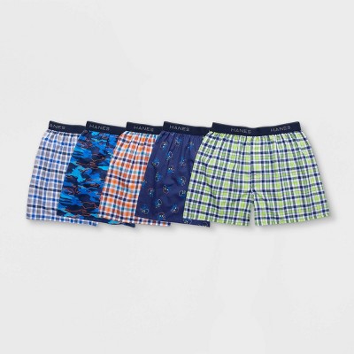 Hanes Men's Tartan Plaid Woven Boxer Shorts 5pk - Red/brown/blue S