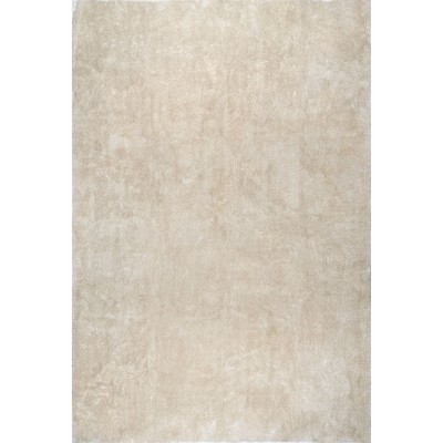 Image of Nuloom Loni Solid 4x6 Machine Washable Shag Area Rug for Living Room Bedroom Dining Room Nursery, Cream