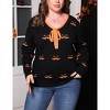 Clearlove Women's Plus-Size Halloween-Inspired Knit Top Textured Long Sleeve Sweater - 2 of 4