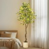 6FT Artificial Lemon Tree with 50 Lights - Realistic Faux Plant with Fruit, Lifelike Leaves, Pre-Potted for Home, Office, Living Room Decor - 4 of 4