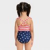 Toddler Girls' Stars and Stripes 4th of July One Piece Swimsuit with Bows - Cat & Jack™ - 2 of 3