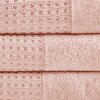 6Pcs 100% Cotton Solid Color Bath Towel Set, Anti-Microbial Certified Waffle Jacquard Quick Dry Bath Towel - 3 of 4