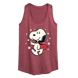 Women's - Peanuts - Snoopy Vampire Stars Glow In The Dark Graphic Racerback Tank - 1 of 4