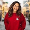 Embroidered Pink Santa Hat - Women's Graphic Sweatshirt - 2 of 4