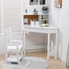 Kids Desk and Chair Set, Wooden Corner Study Table with Bookshelf, Bulletin Board, and Pen Holder, Writing Table - 3 of 4