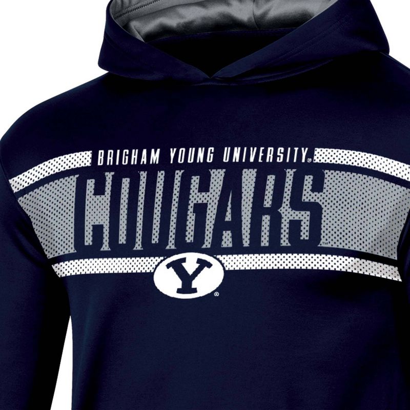NCAA BYU Cougars Boys&#39; Poly Hooded Sweatshirt, 3 of 4