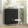 KTMBDW Fluted Shoe Cabinet Storage with 2 Flip Drawers and &1 Drawer, Free Standing Wooden Shoe Storage Organizer Cabinet for Entryway, Hallway - 3 of 4