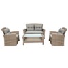 Patio Furniture Set, 4 Piece Outdoor Conversation Set All Weather Wicker Sectional Sofa with Ottoman and Cushions - 4 of 4