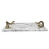 Royal Hampton Marble Decorative Serving Tray with Brass Snake Handles - 4 of 4