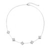 Adornia Silver Plated White Mother of Pearl Floral Station Necklace - 3 of 4