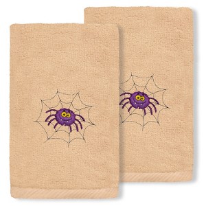 Linum Home Textiles Spider - Embroidered Luxury 100% Turkish Cotton Hand Towels (Set of 2) - 1 of 3