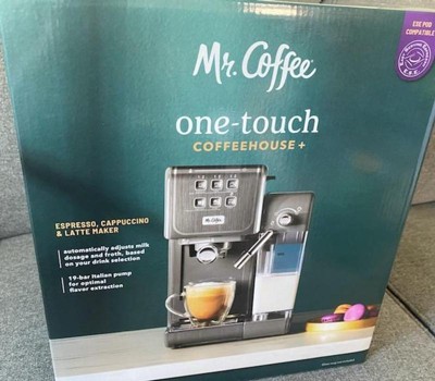 Mr. Coffee One-Touch CoffeeHouse Espresso and Cappuccino Machine, Dark  Stainless