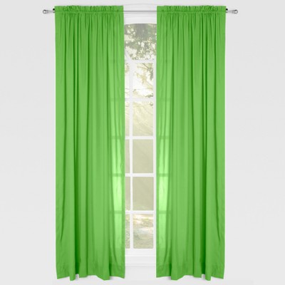 Green Solid 84" Rod Pocket Single Curtain Panel - Leaning Linens