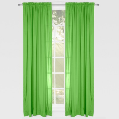 Green Solid 84" Rod Pocket Single Curtain Panel - Leaning Linens