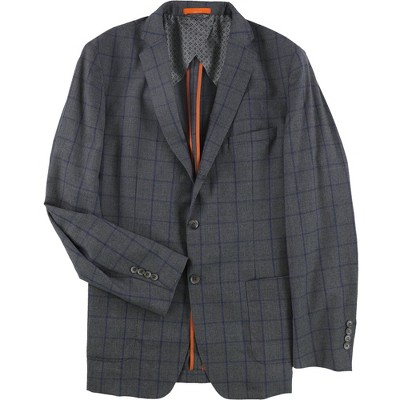 Tallia Mens Windowpane Two Button Blazer Jacket