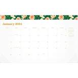Pen+Pillar for Cambridge 2024 Desk Calendar 11"x17.75" Green Floral