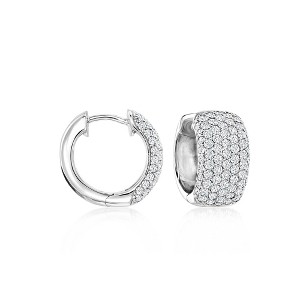 Ross-Simons 1.50 ct. t.w. CZ Hoop Earrings in Sterling Silver - 1 of 3