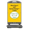 Plasticade Wind Sign 2 Quick Change Frame Display Stand with Wheels, Poster Holder for  24" x 36" Corrugated Plastic/Rigid Signs, Gray - 2 of 4
