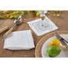 Saro Lifestyle Embr. and Hemstitch Cocktail Napkin, 6" Square, White (Set of 12) - 3 of 3