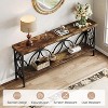 Lantine  70.9-Inch Long Sofa Table, 2-Tier Industrial Console Table Behind Couch  Storage for Entryway, Living Room, Foyer, Hallway, Rustic Brown - 4 of 4