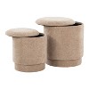 NicBex Contemporary Fabric Ottoman Set of 2 Upholstered Modern Footrests, Brown - 3 of 4