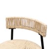 Kumasinova Boho Style Counter Height Bar Stools Set of 2, Hand Woven Counter Stools, Paper Rope Round Counter Height Stools with Black Metal Frame - 3 of 4