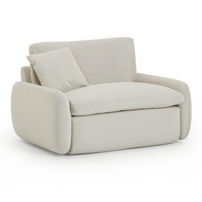 TOV Furniture Rachelle Velvet Lounge Chair in Cream