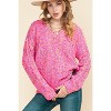 I AM A FASHION JUNKY Hot Pink Mixed Color Chunky Knit Sweater - 3 of 4