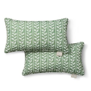 MARTHA STEWART Vineyard Vines Indoor Outdoor Decorative Lumbar Pillow 2-Pack Set - 1 of 4