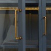 Okak Tall Display Buffet Cabinet with Glass Door & LED, Steel Bookshelves Pantry Cabinet for Kitchen/Hallways/Living Room/Office - 4 of 4