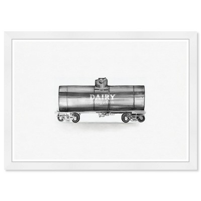21" x 15" Dairy Train Transportation Framed Art Print - Wynwood Studio: Modern Decor, High Definition Ink, Plastic Frame, Wall Mount