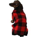 Midlee Red/Black Buffalo Check Dog Sweater Christmas Holiday Outfit (X-Large)
