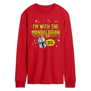 Men's - Star Wars - The Mandalorian Im With Mando Long Sleeve Graphic T-Shirt - 1 of 2