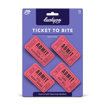Fred & Friends 4pk Luckyoo Ticket To Bite Bag Clips