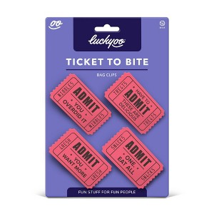 Fred & Friends 4pk Luckyoo Ticket To Bite Bag Clips - 1 of 2