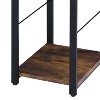 Vynxaria Weathered Oak Black 2-Shelf Writing Desk Rectangular Design for Rustic Modern Workspaces - 3 of 4