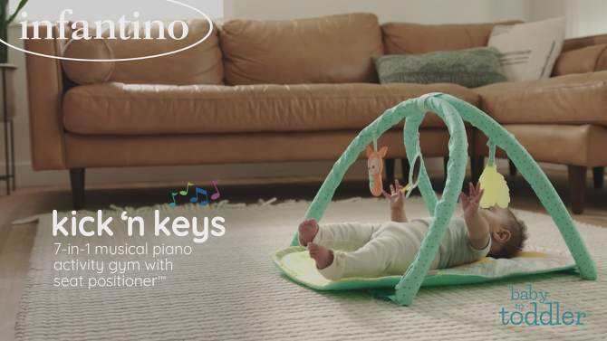 Go Gaga!, Infantino Kick n&#39; Keys 7-in-1 Musical Piano Activity Gym with Seat Positioner, 2 of 17, play video
