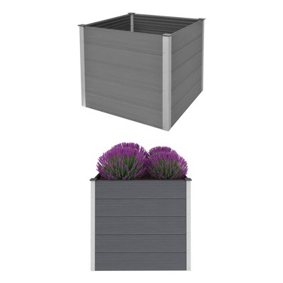 vidaXL Raised Garden Bed Raised Flower Bed with Open Bottom Plant Box Gray WPC