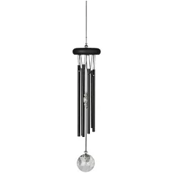 Woodstock Chimes Signature Collection, Woodstock Crystal Meditation Chime, 16'' Black Wind Chime CCMK