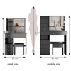 SEVOBAL Dressers Stylish Vanity Table Set with Sliding Mirror Cushioned Stool and Storage for Small Bedroom, Black, 29.2"*12.6"*50.4" - 2 of 4