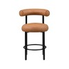 Meridian Furniture,Bordeaux Cognac Vegan Leather Counter Stool, Set of 2 - 2 of 4