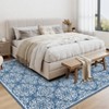 Modern Washable Area Rug for Living Room, Floral Area Rug with Non Slip Backing, Foldable Indoor Low Pile Carpet for Home - 2 of 4