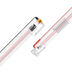 VEVOR 60W CO2 Laser Tube, 49.2 in (1250 mm) Length, 2 in (55 mm) Dia Borosilicate Glass Laser Cutter Tube with Metal Head, 5000-6000hr Wires - 1 of 4