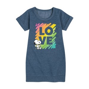 Peanuts Rainbow Love Scribble  - Heather Navy - Small - 1 of 4